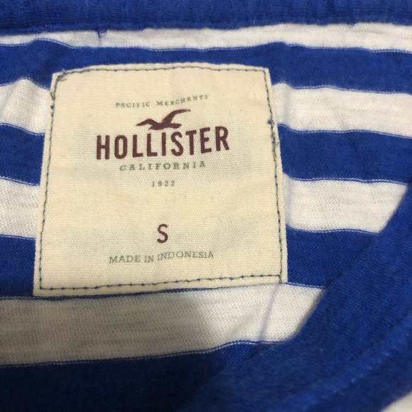 Hollister Shirt Horizontal line Blue and White size small - Picture 2 of 3